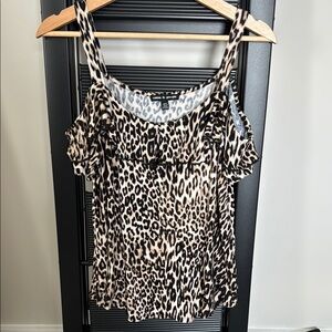 Leopard Print open shoulder Top